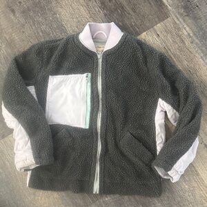 We The Free Fleece - light purple, grey, teal with zipper pocket